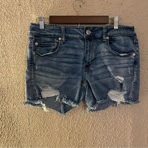 American Eagle Outfitters Next Level Stretch X Distressed Jean Shorts Size 12